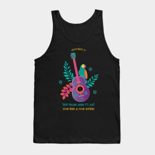 My Happiness with My Bird and Guitar Tank Top